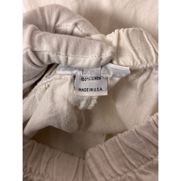 Bryn Walker Pants XS Womens White Linen Wide Leg Crop Langenlook Cargo - Picture 8 of 8